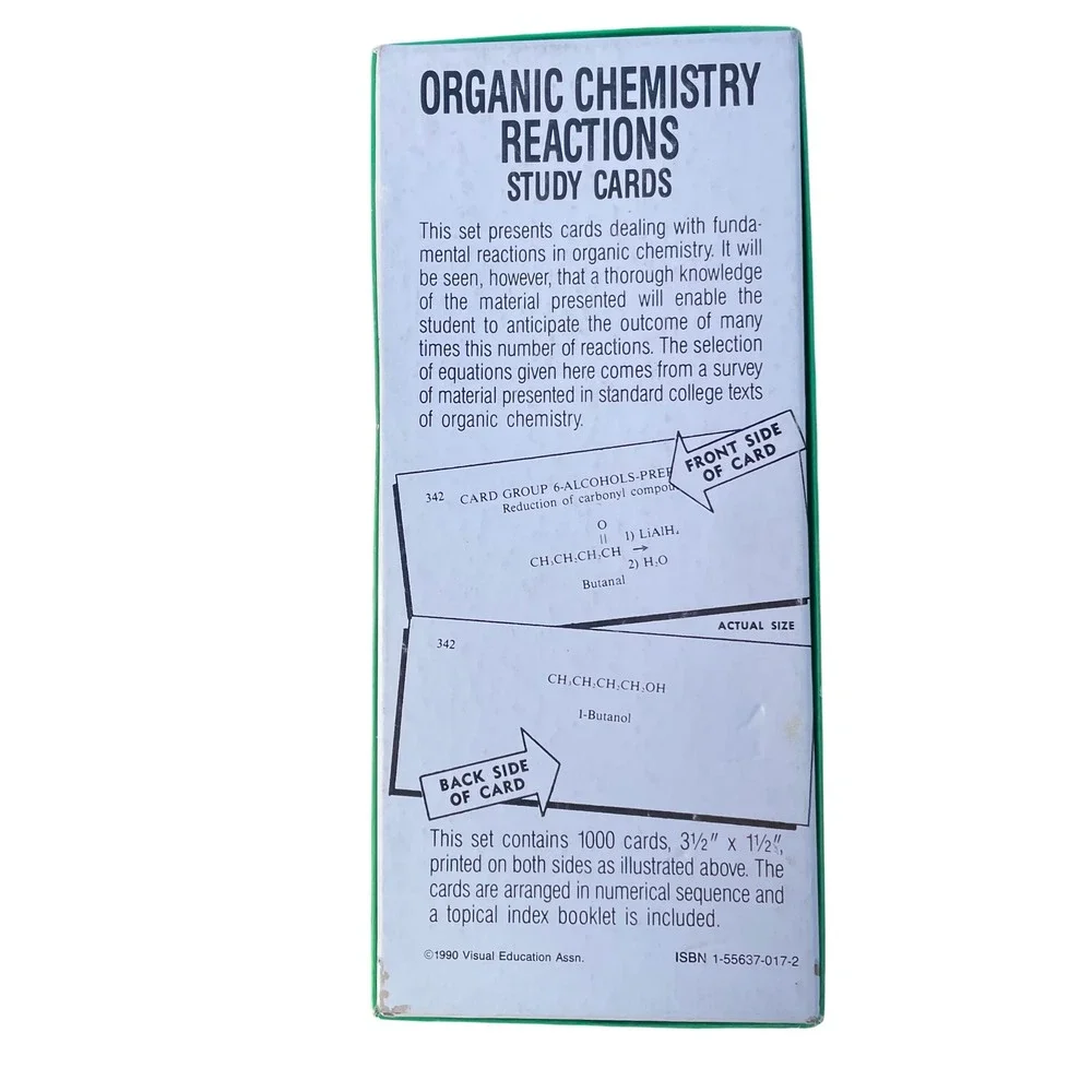 Vis-Ed Organic Chemistry Reactions Summary Cards‎ Study Kit 1990